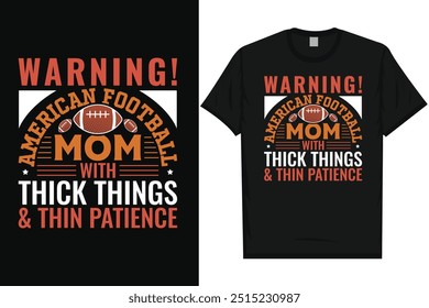 American football mom American football rugby playing vintage typography graphics tshirt design