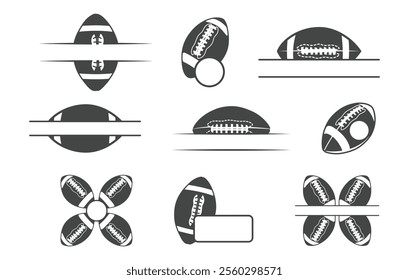 American football monogram, American football ball monogram, Football monogram, Football monogram bundle
