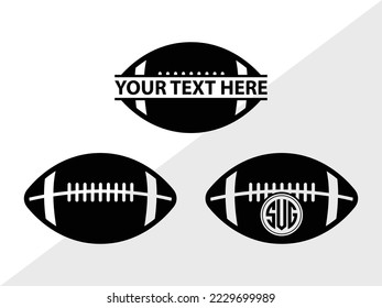 American Football Monogram Vector Illustration