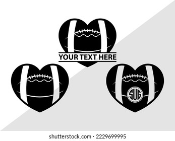 American Football Monogram Vector Illustration
