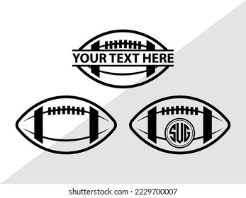 American Football Monogram Vector Illustration