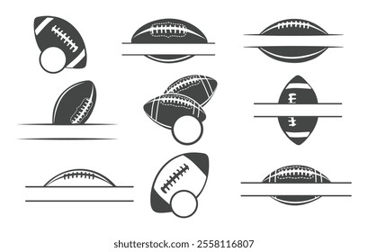 American football monogram vector, American football monogram, American football monogram silhouette, Football monogram
