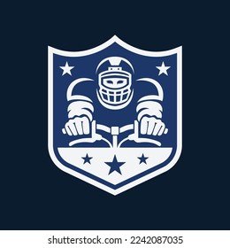 american football on bicycle emblem logo