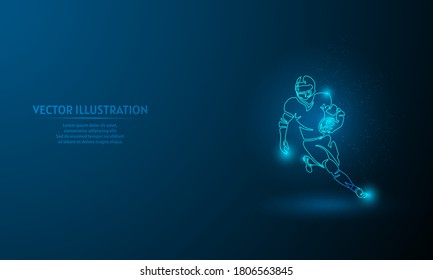 american football on blue abstract background. simple blue background. Starlight background