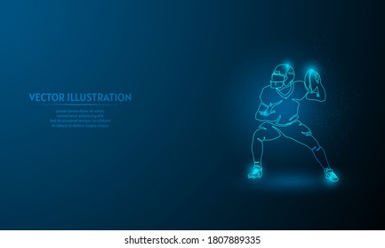 american football on blue abstract background. simple blue background. Starlight background