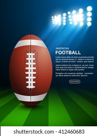 American football on field, vector