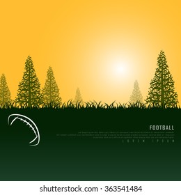 American Football Orange Green Freehand Sketch Sparse Graphic Design Vector Illustration EPS10
