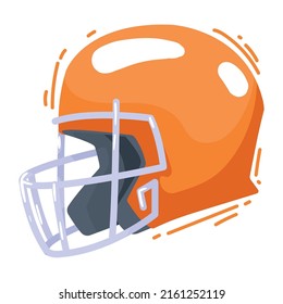 american football orange helmet icon