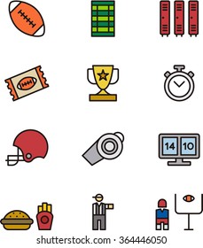 AMERICAN FOOTBALL outline icons