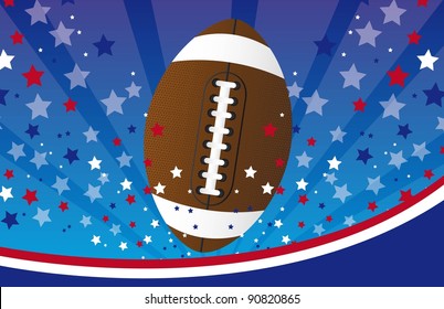 american football over blue and red background. vector illustration