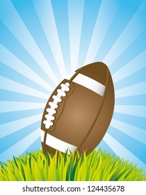 american football over landscape background. vector illustration