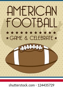 american football over vintage background. vector illustration