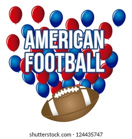 american football over white background. vector illustration