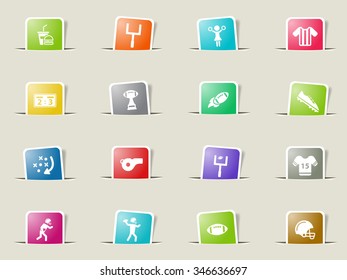 American football paper icons for web