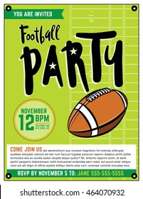 An American football party flyer template illustration. Vector EPS 10 file is layered.