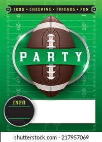 American football party illustration. Vector EPS 10. EPS contains transparencies. Fonts have been converted to outlines.