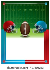 An American football party invitation flyer template design with room for copy. Vector EPS 10 available.