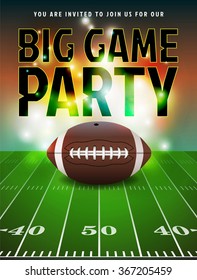 American football party invitation illustration. Vector EPS 10 available. Text has been converted to outlines in the vector file.