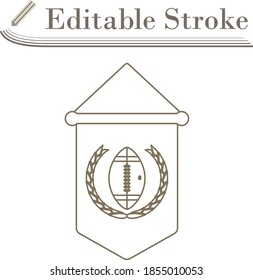 American Football Pennant Icon. Editable Stroke Simple Design. Vector Illustration.