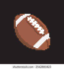 American football pixel art, vector illustration on isolated background.