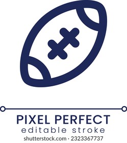 American football pixel perfect linear ui icon. Ball for sports game. Professional league. GUI, UX design. Outline isolated user interface element for app and web. Editable stroke. Poppins font used