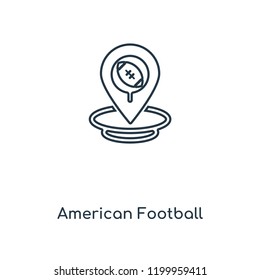 American Football Placeholder concept line icon. Linear American Football Placeholder concept outline symbol design. This simple element illustration can be used for web and mobile UI/UX.