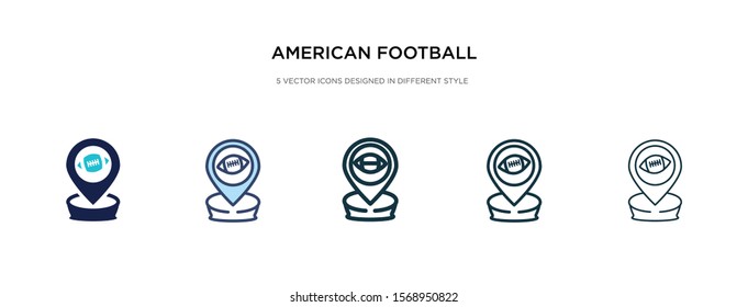 american football placeholder icon in different style vector illustration. two colored and black american football placeholder vector icons designed in filled, outline, line and stroke style can be