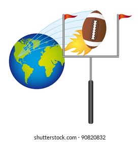 american football with planet vector illustration