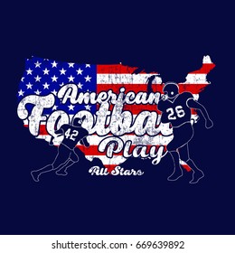 American Football Play vector T-shirt design