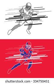 American football player 17. Vector illustration