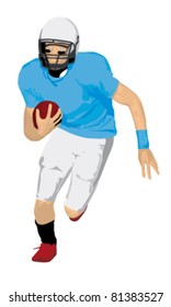 Football Player Running Ball Stock Vector (Royalty Free) 18209626