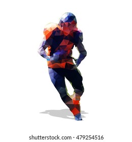 American football player. Abstract geometric running man. Vector illustration