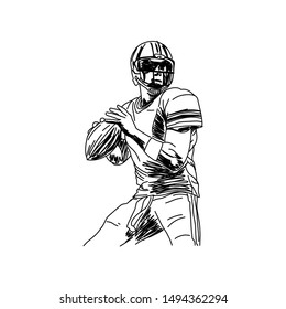 American football player, abstract vector silhouette