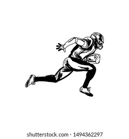 American football player, abstract vector silhouette