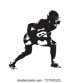 American football player, abstract vector silhouette