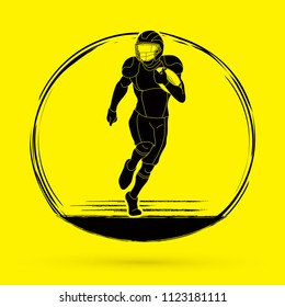 American football player action  graphic vector