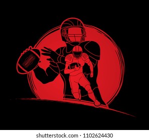 American Football player action, sport concept graphic vector.