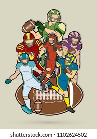 American Football player action, sport concept graphic vector.