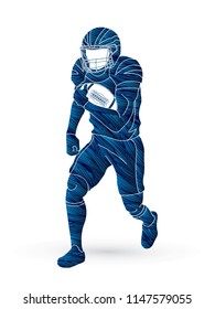 American Football player action, sportsman player, sport concept graphic vector.
