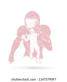 American Football player action, sportsman player, sport concept graphic vector.