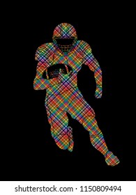 American Football player action, sportsman player, sport concept graphic vector.