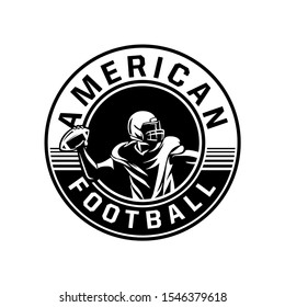 american football player badge with circle background