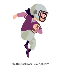 american football player with ball isolated
