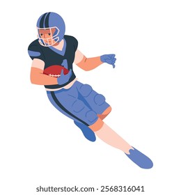 american football player with ball isolated