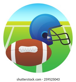 American football player basic protection and ball