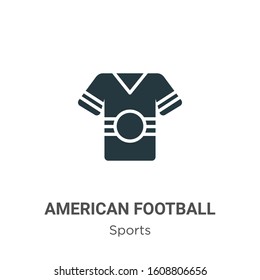 American football player black t shirt cloth glyph icon vector on white background. Flat vector american football player black t shirt cloth icon symbol sign from modern sports collection for mobile 