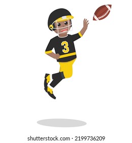 American Football Player catch The Ball people african design character on white background