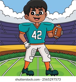 American Football Player Center Position Colored 