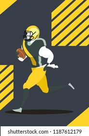 American football player. Character design vector.