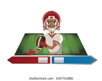 american football player character icon vector illustration design